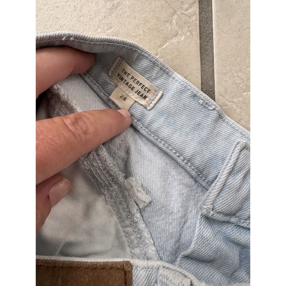 Madewell Perfect Vintage Light Wash Size 26, High-Rise Cropped Wide Leg - Picture 5 of 7